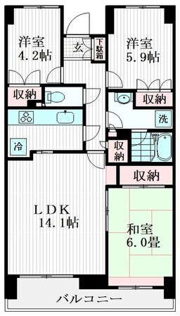 クエスト山手台の物件間取画像